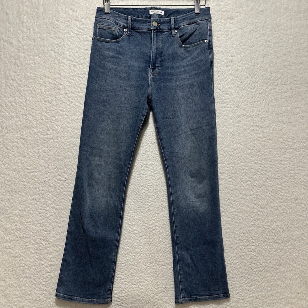 Good American Womens High Rise Ankle‎ Skinny Jeans Size 8 Blue Stretch Denim